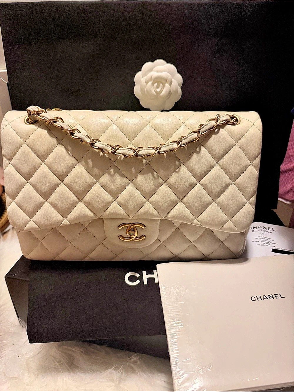 Chanel Jumbo Double Flap Bag Cream